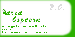 maria osztern business card